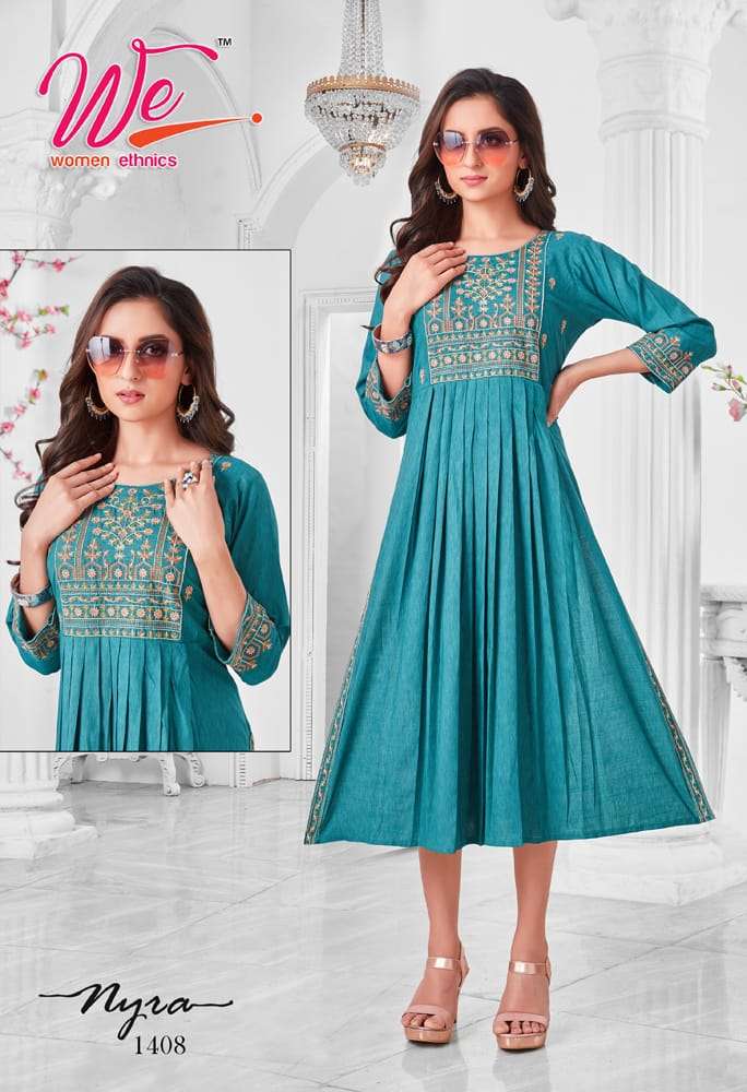 NYRA BY WE 14001 TO 14008 SERIES DESIGNER RAYON PRINTED KURTIS 