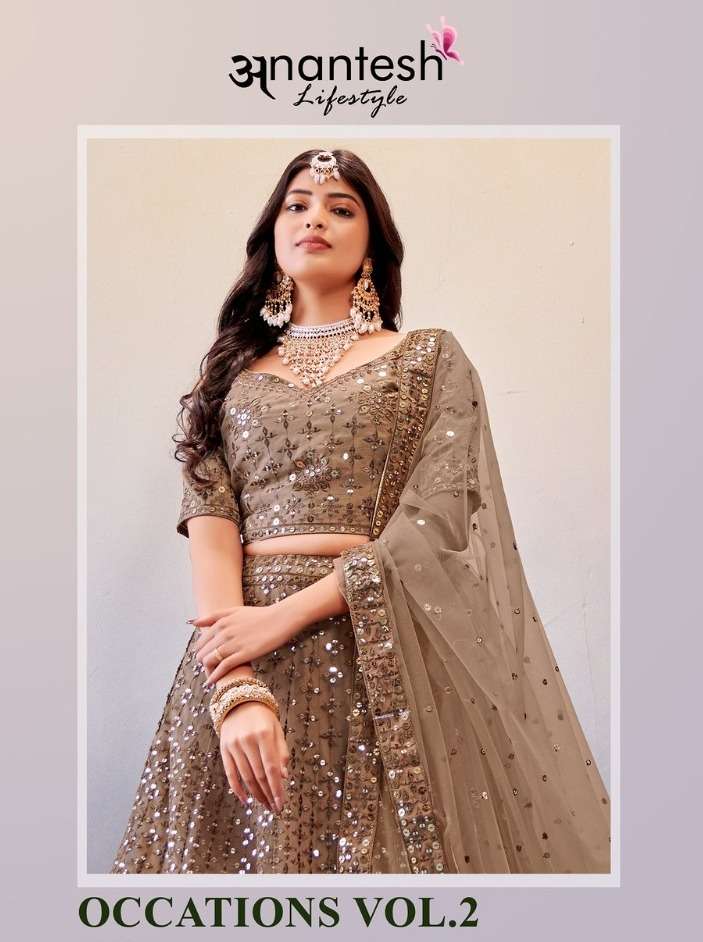 OCCASIONS VOL-2 BY ANANTESH LIFESTYLE 5003 TO 5008 SERIES GEORGETTE LEHENGAS