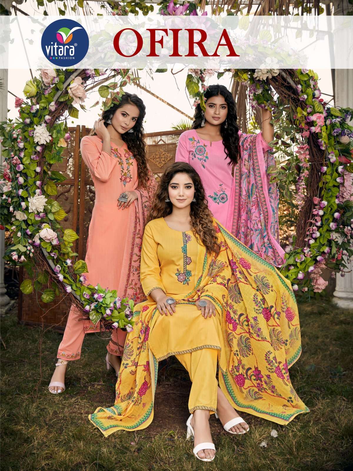 OFIRA BY VITARA FASHION 14518 TO 14521 SERIES COTTON STITCHED DRESSES