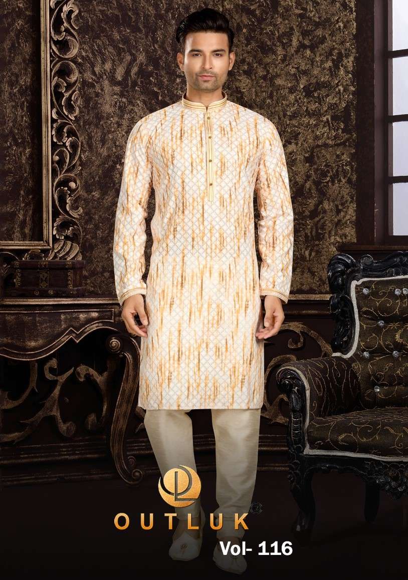 OUTLUK VOL-116 BY OUTLUK 116001 TO 116007 SERIES MENS KURTAS WITH PAJAMA