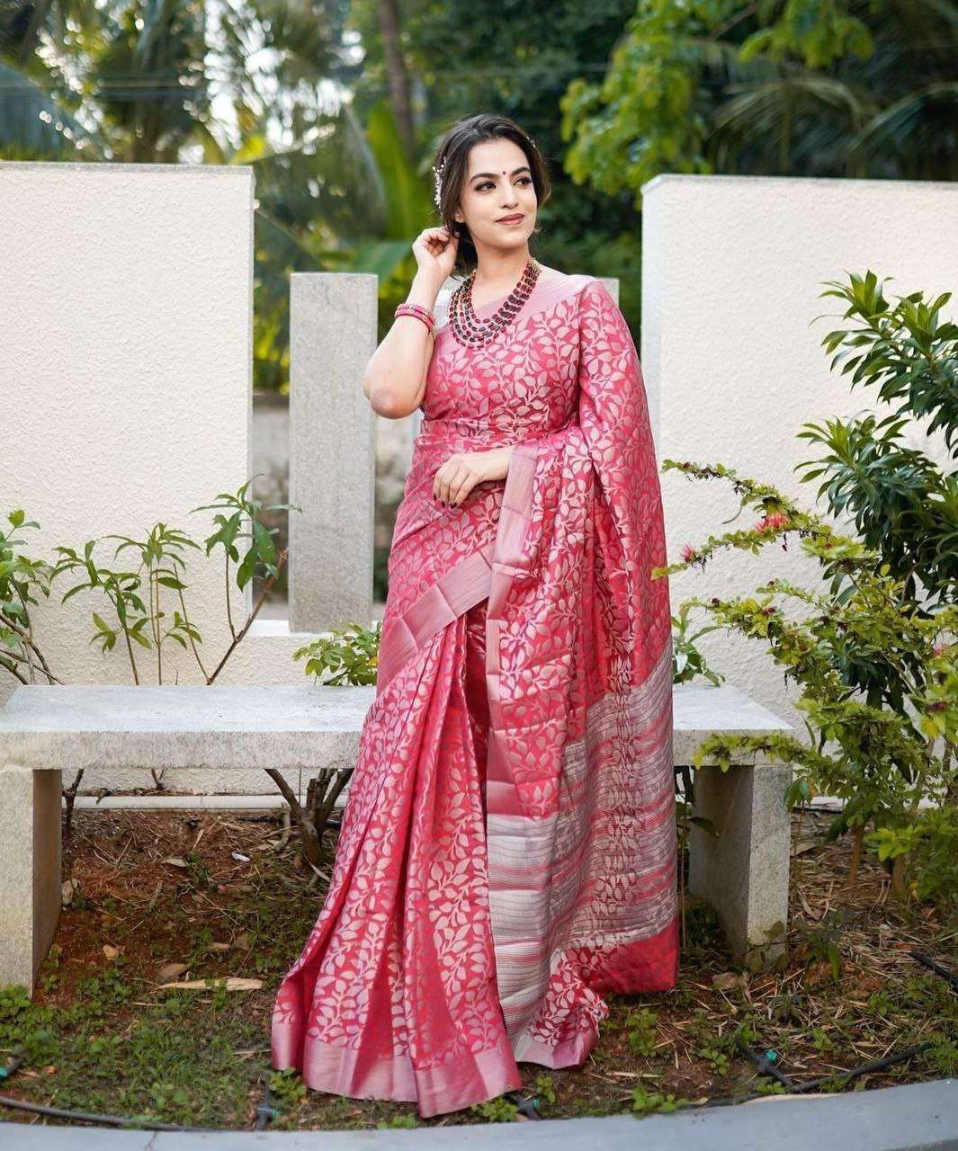 PANVEL BY ASLIWHOLESALE FANCY SOFT LITCHI SILK DESIGNER SAREE