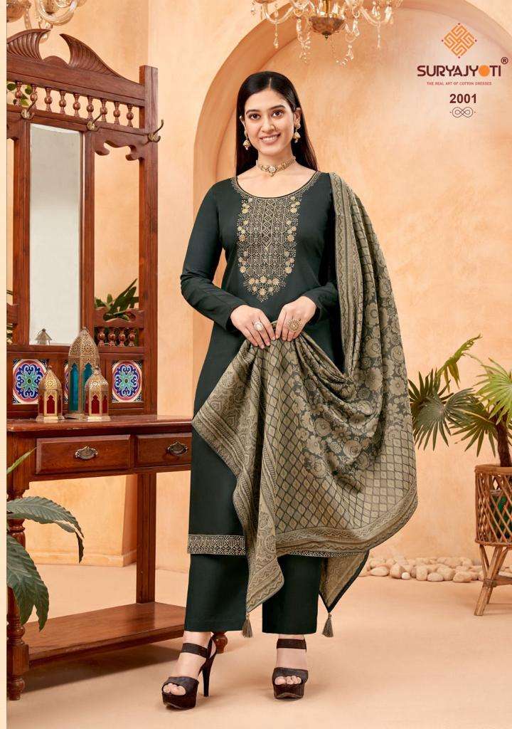 PASHAN VOL-2 BY SURYAJYOTI 2001 TO 2006 SERIES COTTON PRINT DRESSES