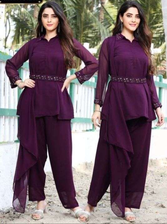 PC-232 HIT DESIGN BY ASLIWHOLESALE DESIGNER GEORGETTE CO-ORD SET