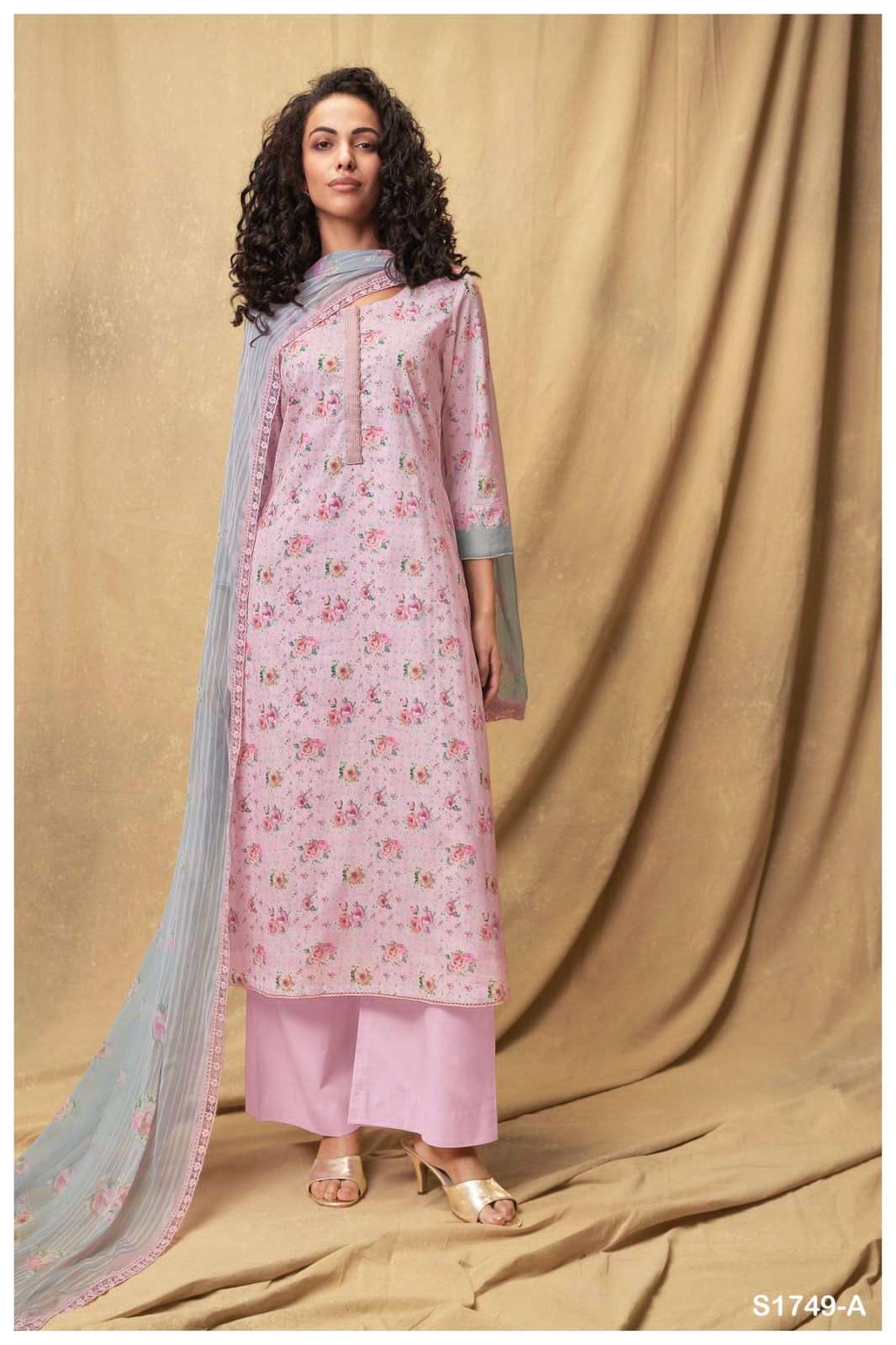 PILLAI BY GANGA FASHIONS 1749-A TO 1749-D SERIES PREMIUM COTTON PRINTED DRESSES