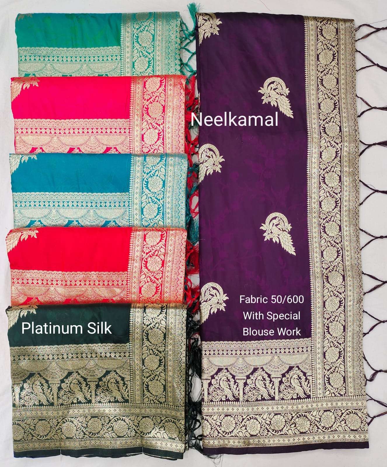 PLATINUM SILK BY NEELKAMAL SAREES INDIAN LATEST DESIGNER SILK SAREES