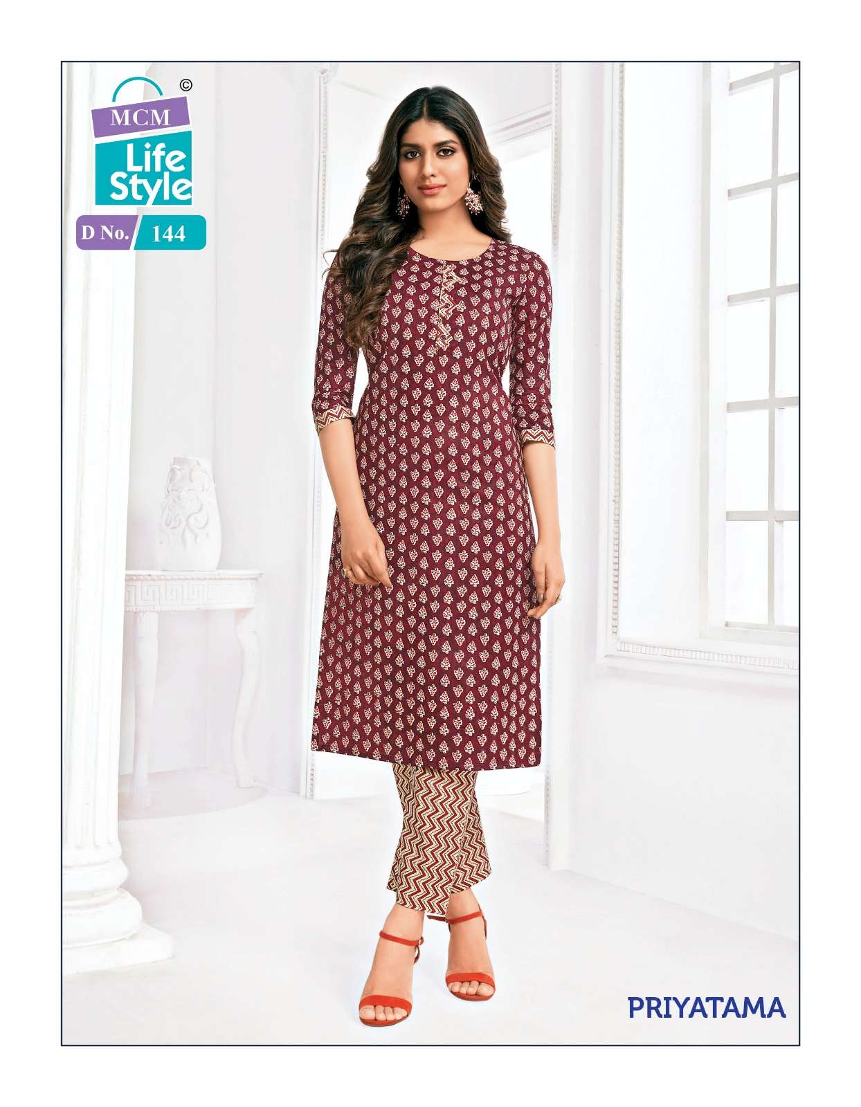 PRIYATAMA VOL-3 BY MCM LIFESTYLE 144 TO 155 SERIES COTTON STITCHED KURTIS