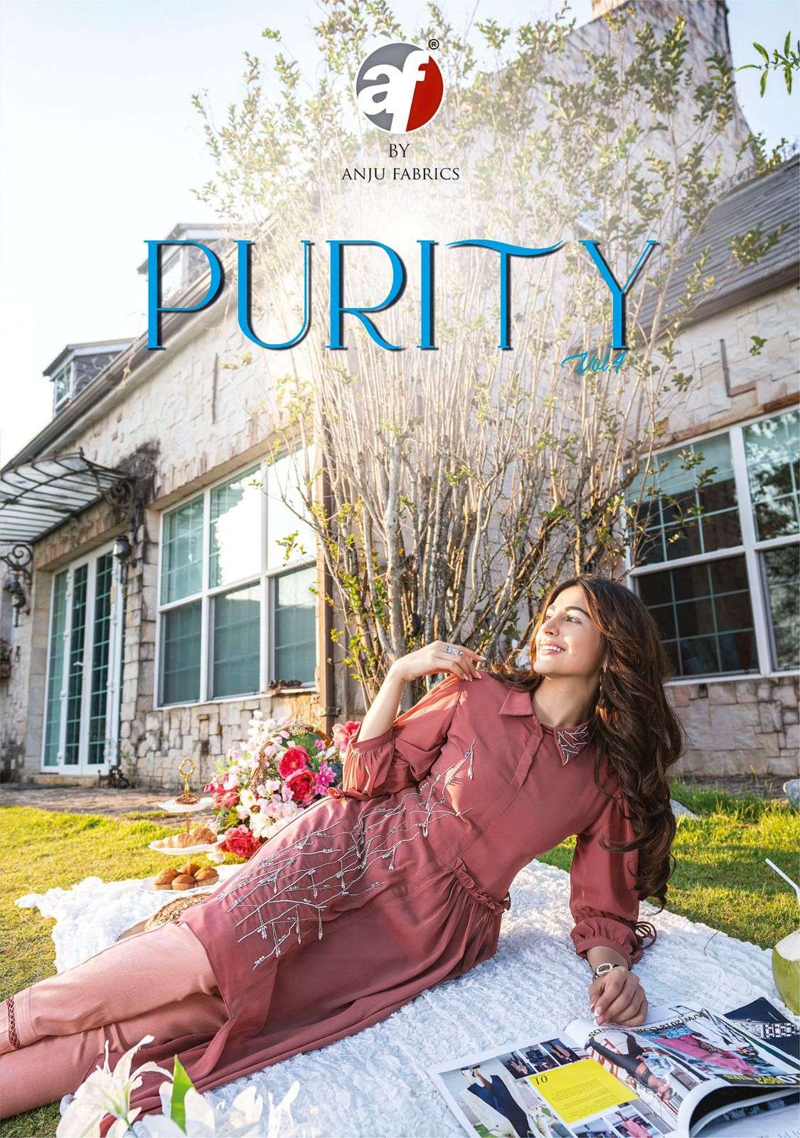 PURITY VOL-4 BY ANJU FABRICS 2991 TO 2996 SERIES FAUX GEORGETTE KURTIS 