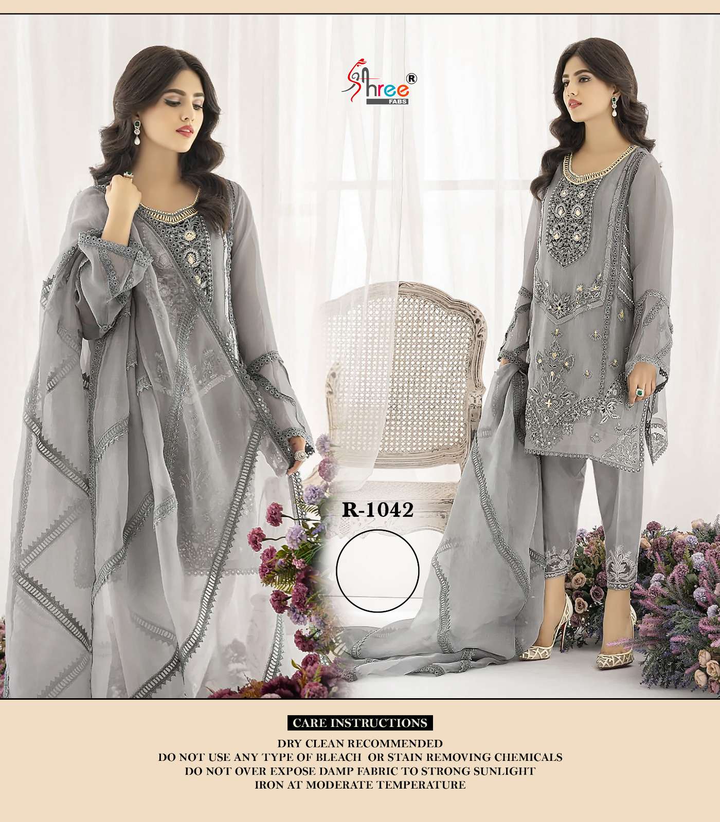 R-1042 HIT DESIGN BY SHREE FABS ORGANZA EMBROIDERY STITCHED PAKISTANI DRESSES