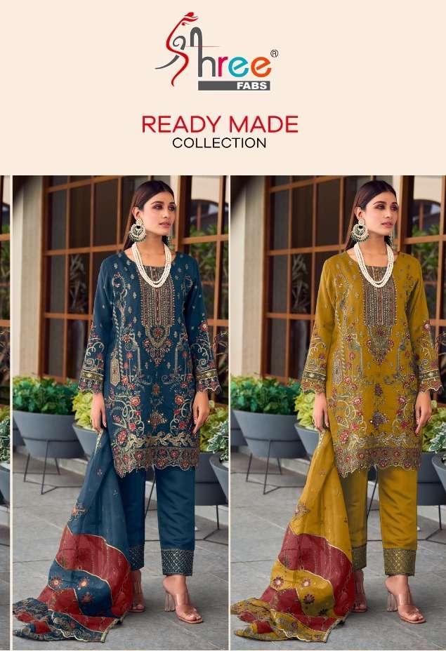 R-1076 COLOURS BY SHREE FABS ORGANZA EMBROIDERY STITCHED PAKISTANI DRESSES