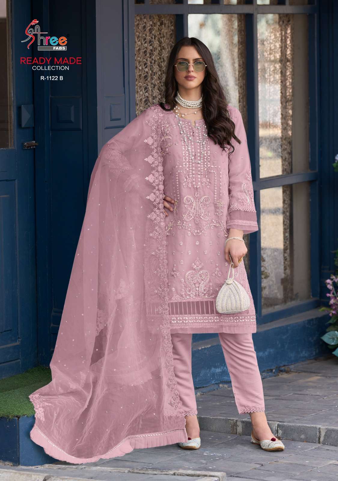 R-1122 COLOURS BY SHREE FABS ORGANZA EMBROIDERY STITCHED PAKISTANI DRESS