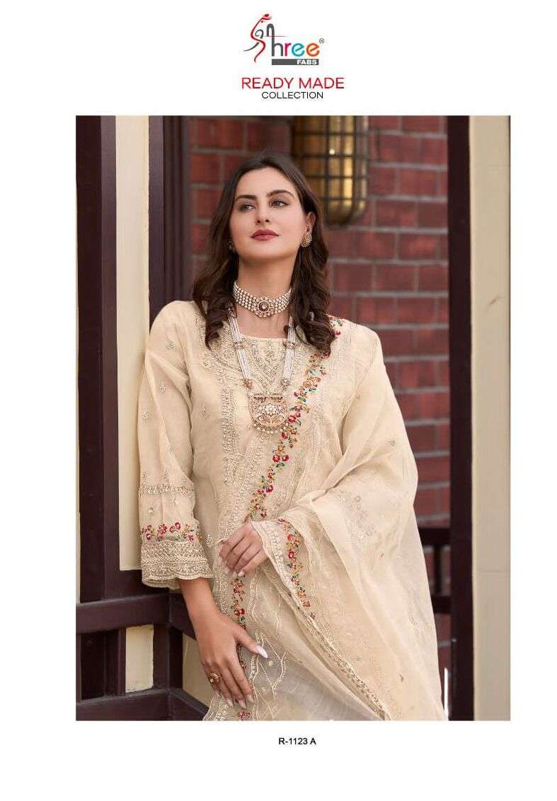 R-1123 COLOURS BY SHREE FABS ORGANZA EMBROIDERY STITCHED PAKISTANI DRESSES