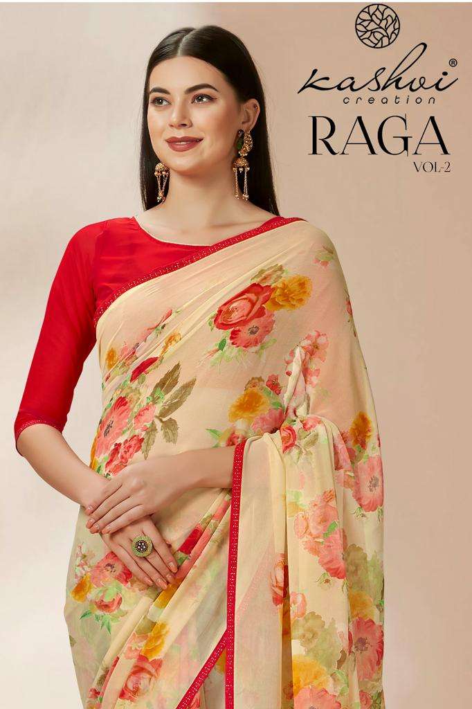 RAGA Vol-2 BY KASHVI CREATION 82001 TO82008 SERIES GEORGETTE PRINT SAREES