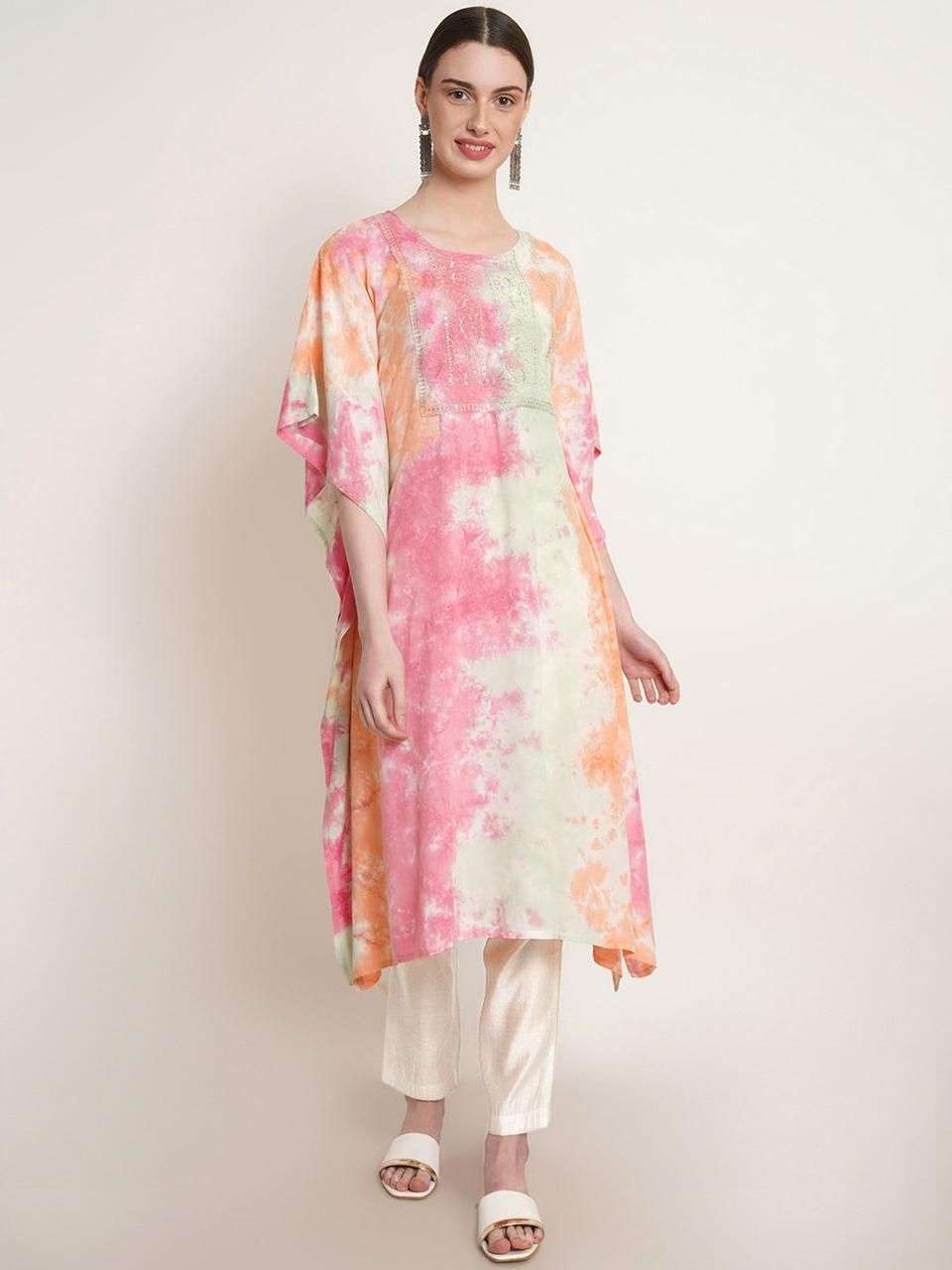 RASHI KAFTAN VOL-24 BY ASLIWHOLESALE DESIGNER RAYON TIE DYED PRINT KAFTAN 