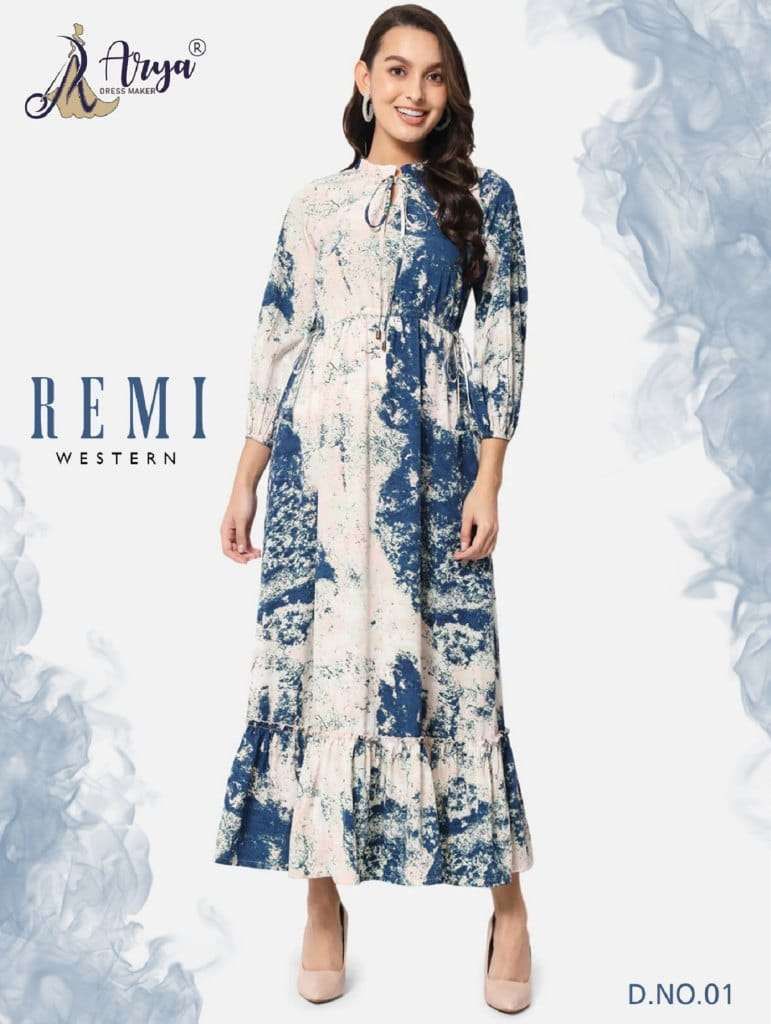 REMI BY ARYA DRESS MAKER 01 TO 04 SERIES DESIGNER RAYON KURTIS