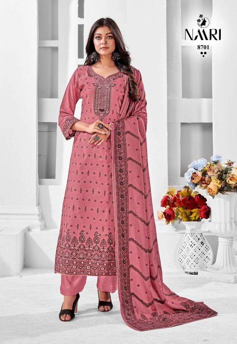 ROOH BY NAARI 8701 TO 8704 SERIES PURE MUSLIN JACQUARD DRESSES