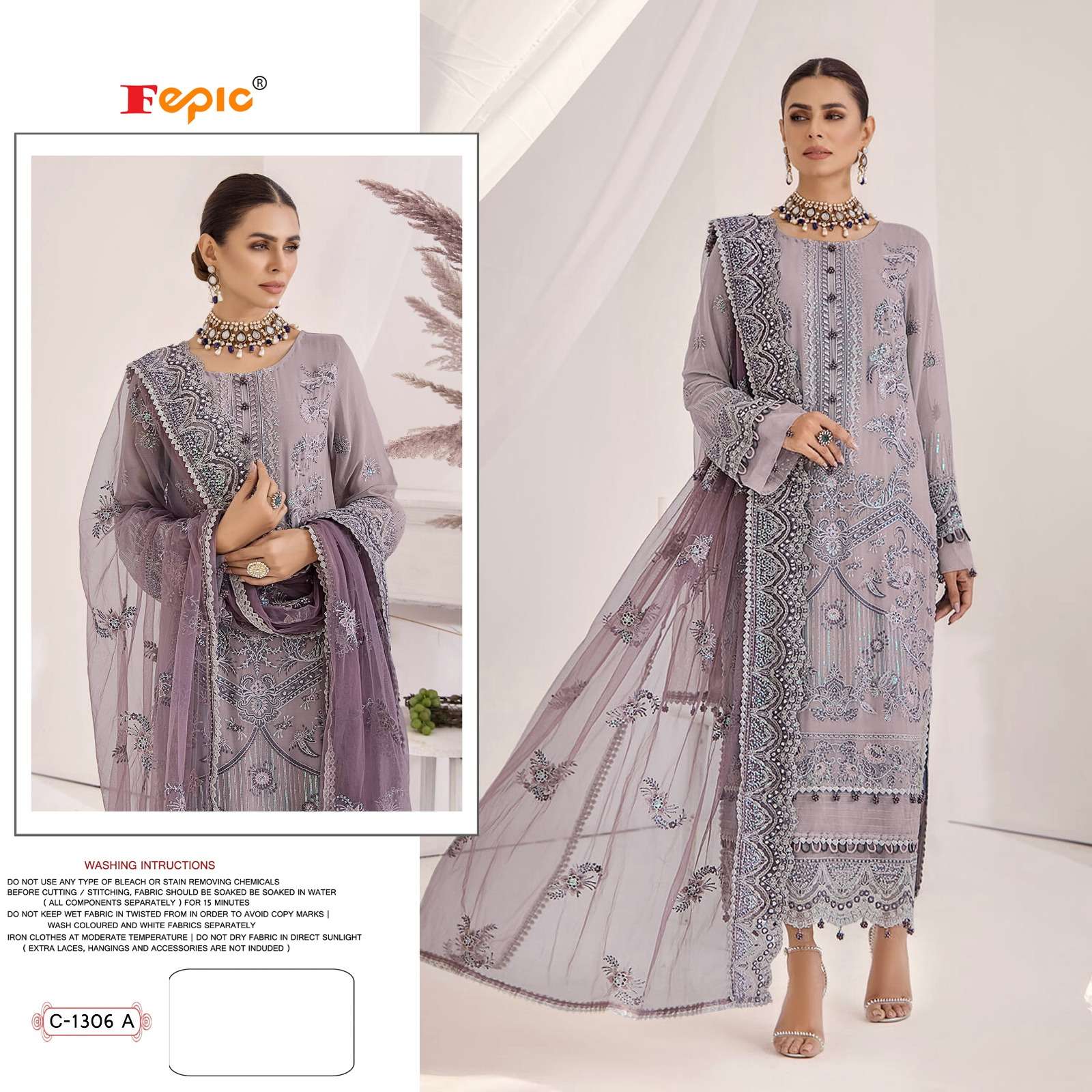 ROSEMEEN C-1306 COLOURS BY FEPIC HEAVY GEORGETTE HANDWORK PAKISTANI DRESSES