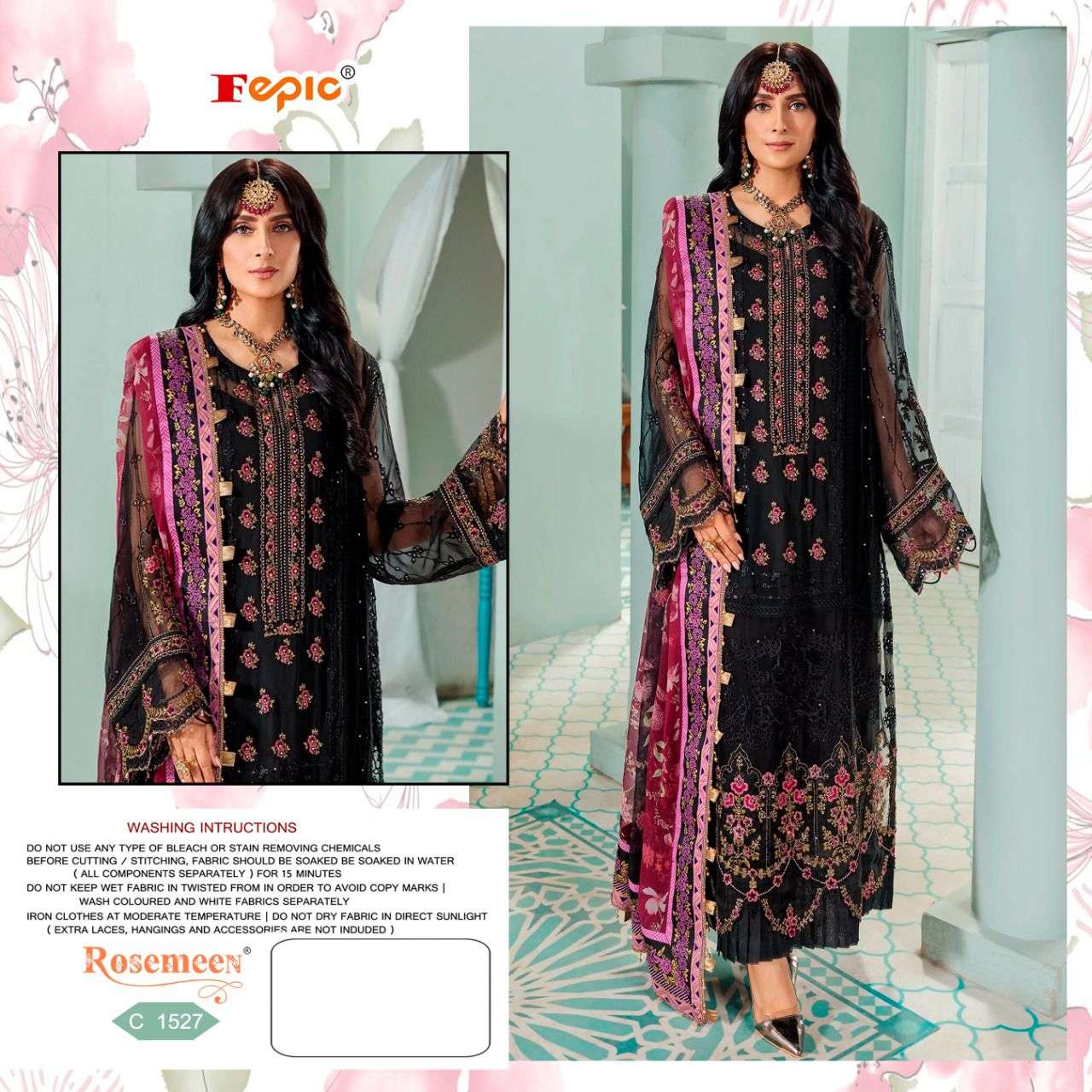 ROSEMEEN C-1527 HIT DESIGN BY FEPIC GEORGETTE EMBROIDERED PAKISTANI DRESS