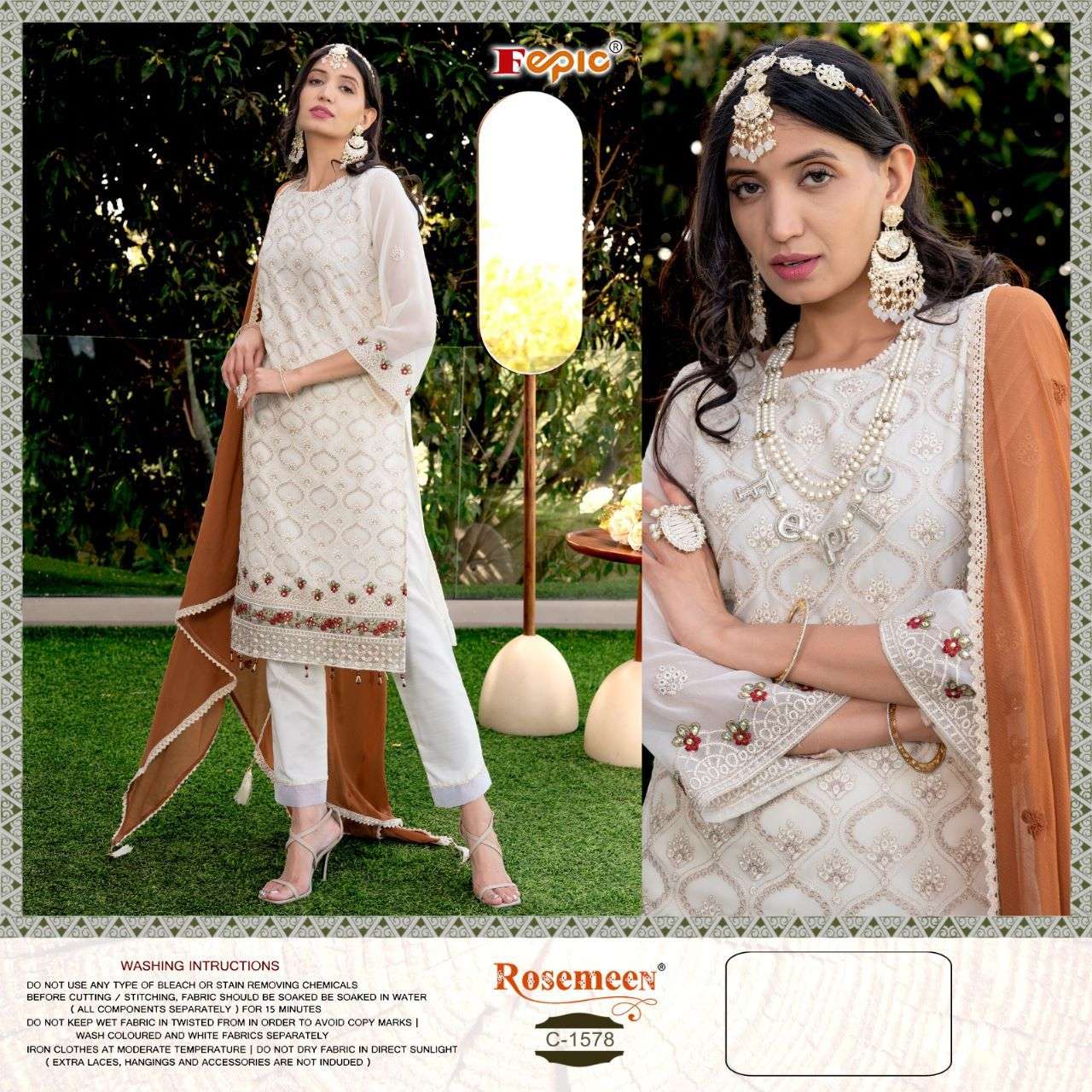 ROSEMEEN C-1578 HIT DESIGN BY FEPIC GEORGETTE EMBROIDERED PAKISTANI DRESS