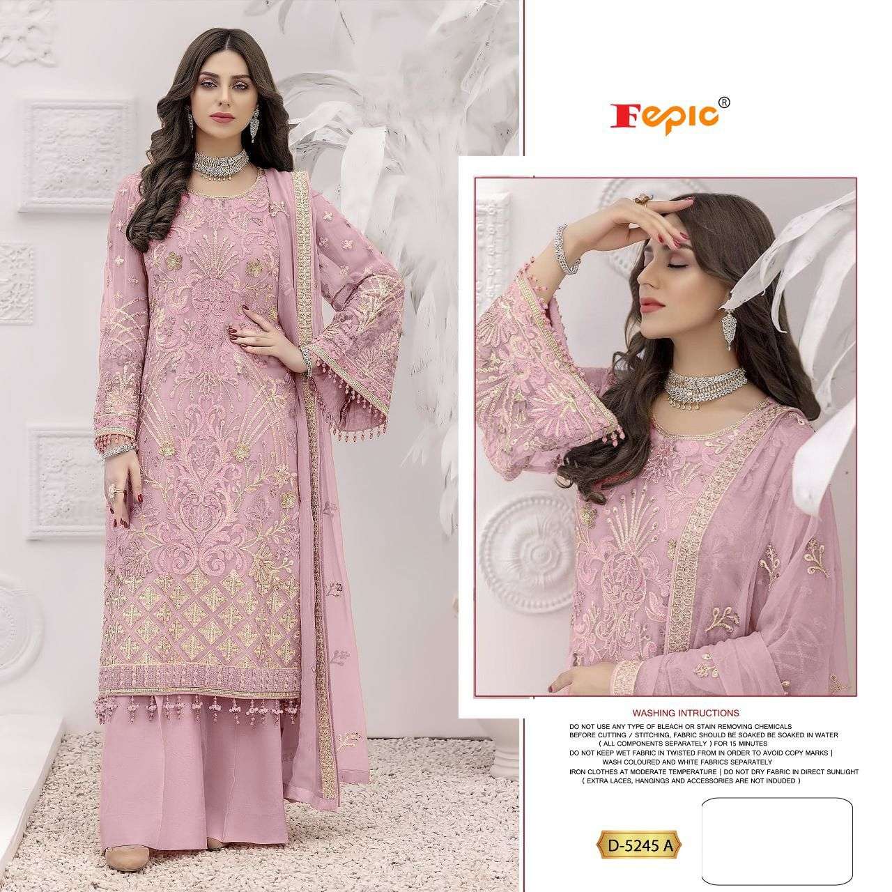 ROSEMEEN C-5245 COLOURS BY FEPIC 5245-A TO 5245-D SERIES GEORGETTE DRESSES