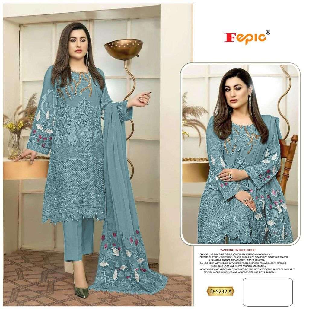 ROSEMEEN D-5232 COLOURS BY FEPIC 5232-A TO 5232-C SERIES GEORGETTE PAKISTANI DRESSES