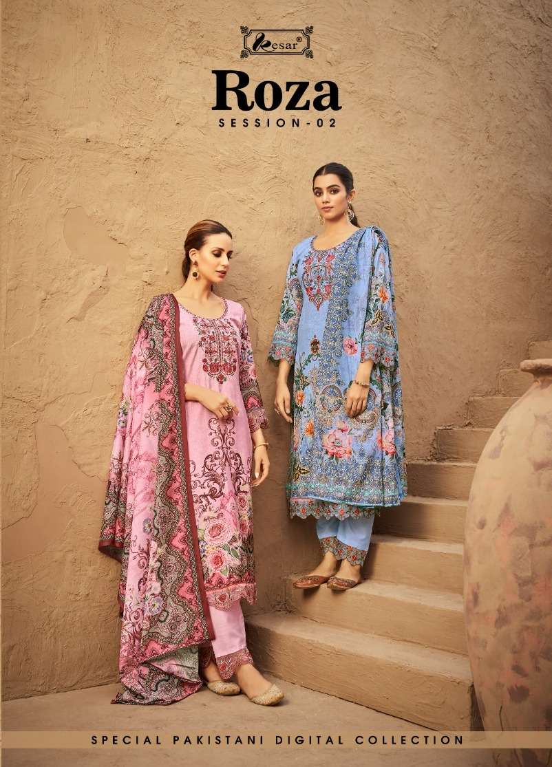 ROZA VOL-2 BY KESAR 175-001 TO 175-006 SERIES PURE LAWN COTTON PRINTED DRESSES