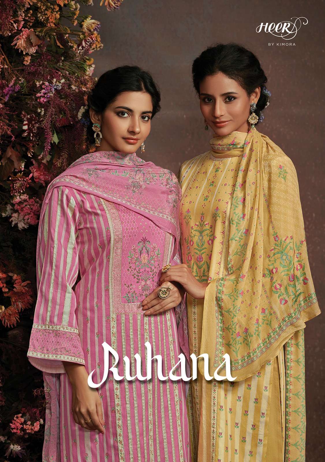 RUHANA BY HEER 9061 TO 9068 SERIES PURE COTTON SATIN DRESSES