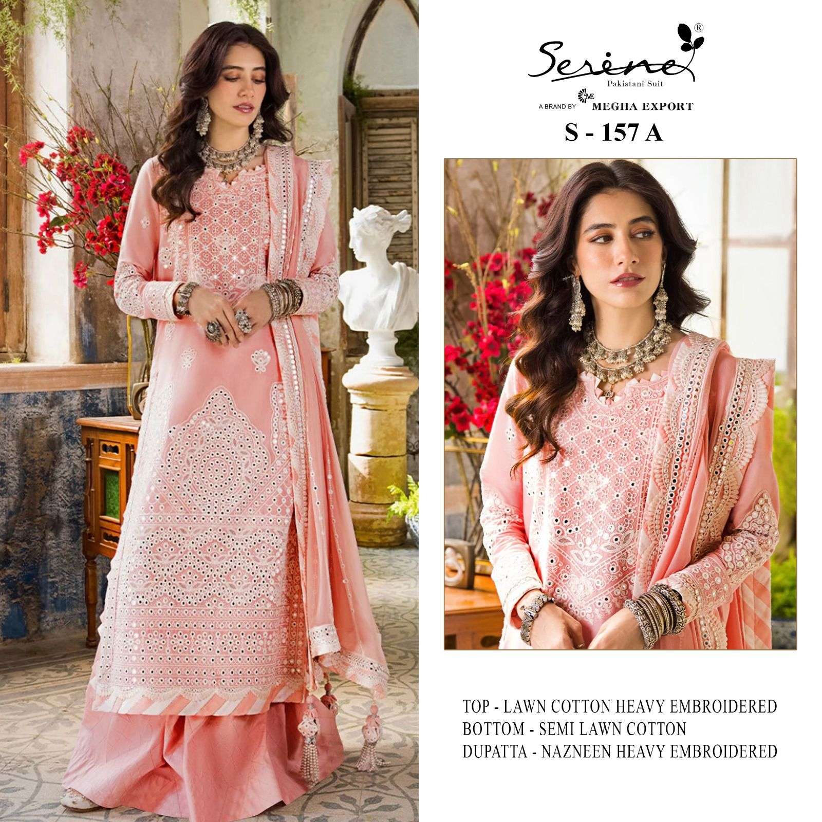 S-157 COLOURS BY SERENE 157-A TO 157-D COTTON EMBRODERY PAKISTANI DRESSES