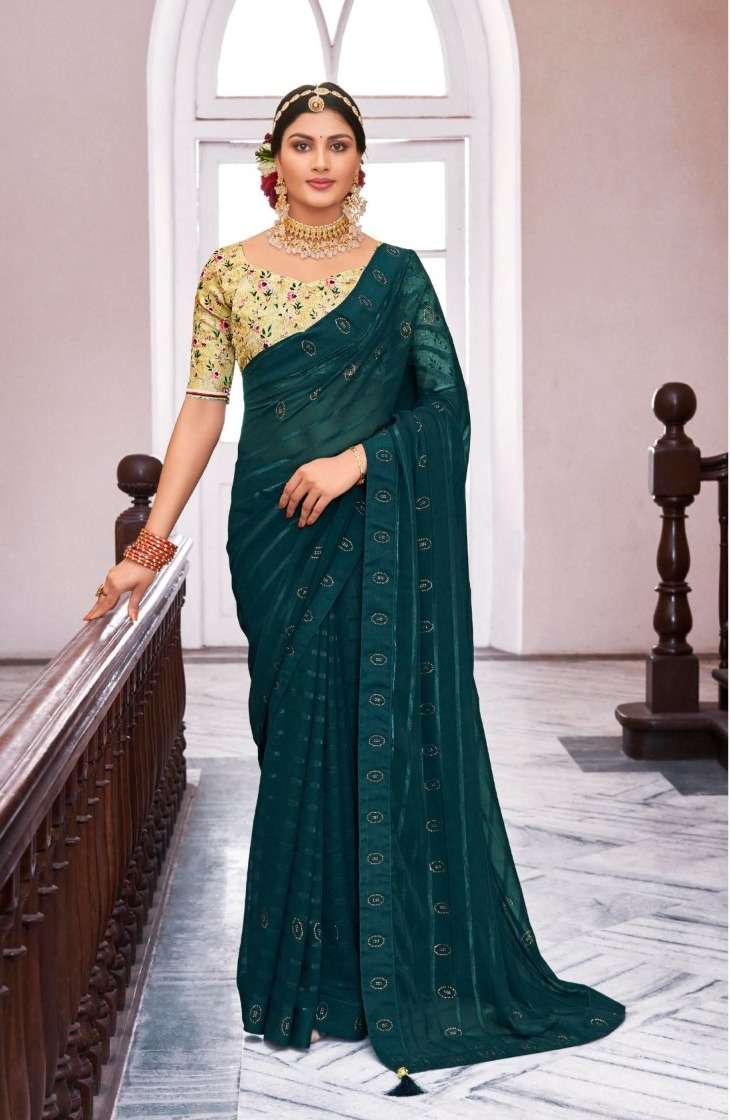 SAVERA BY 5D DESIGNER 30111 TO 30118 SERIES GEORGETTE WORK SAREES