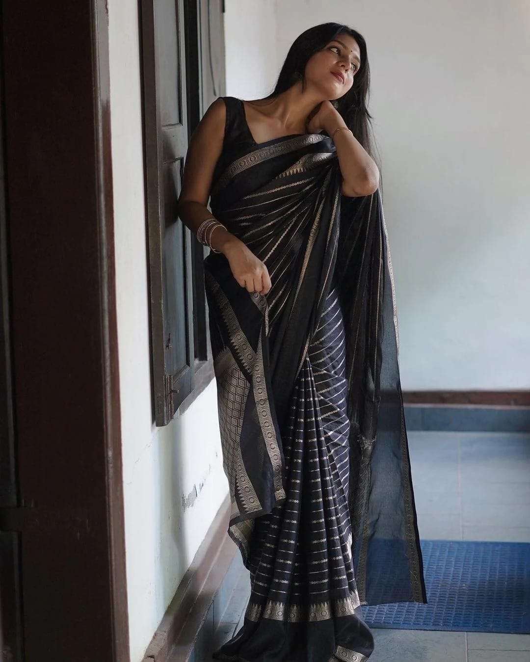 SC 127 BLACK BY ASLIWHOLESALE DESIGNER SOFT ZARI SILK SAREES