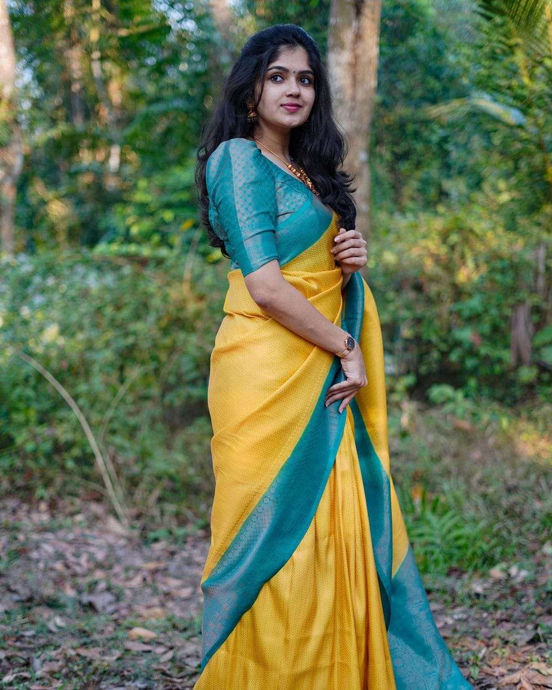 SC 538 YELLOW  BY ASLIWHOLESALE DESIGNER SOFT LITCHI SILK SAREES