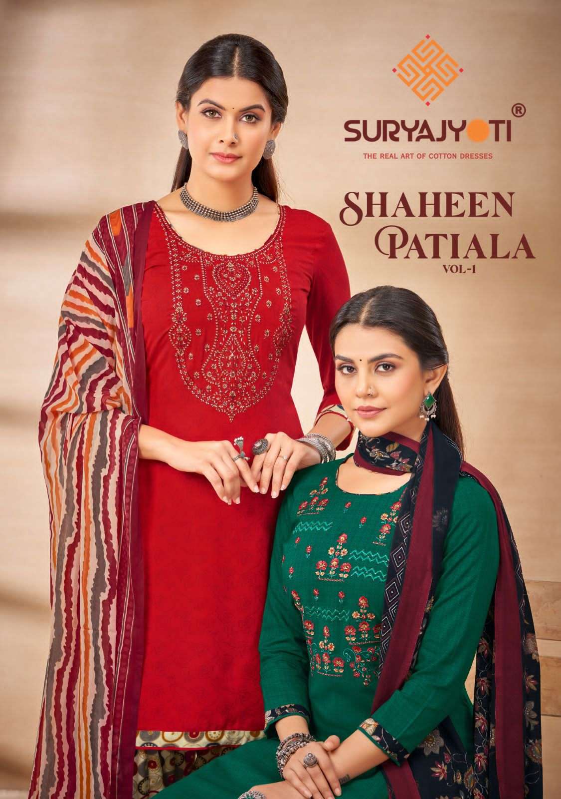 SHAHEEN PATIALA BY SURYAJYOTI 1001 TO 1010 SERIES RAYON PRINT DRESSES