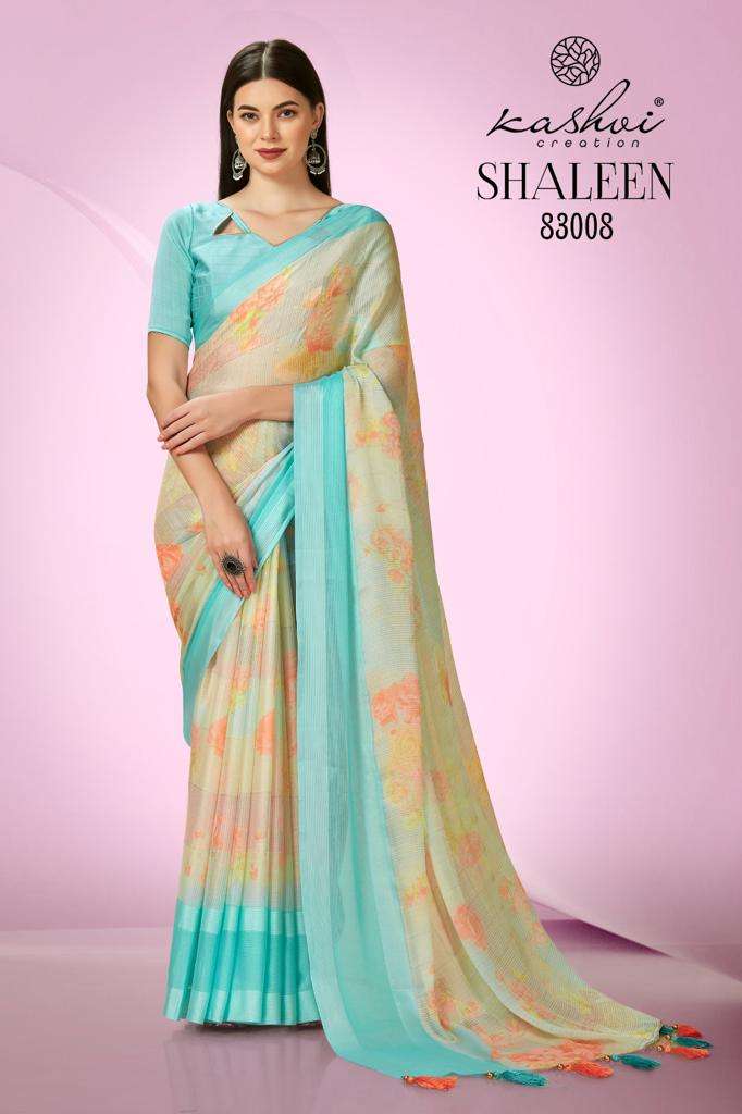 SHALEEN BY KASHVI CREATION 83001 TO 83008 SERIES VISCOSE ZARI WORK SAREES