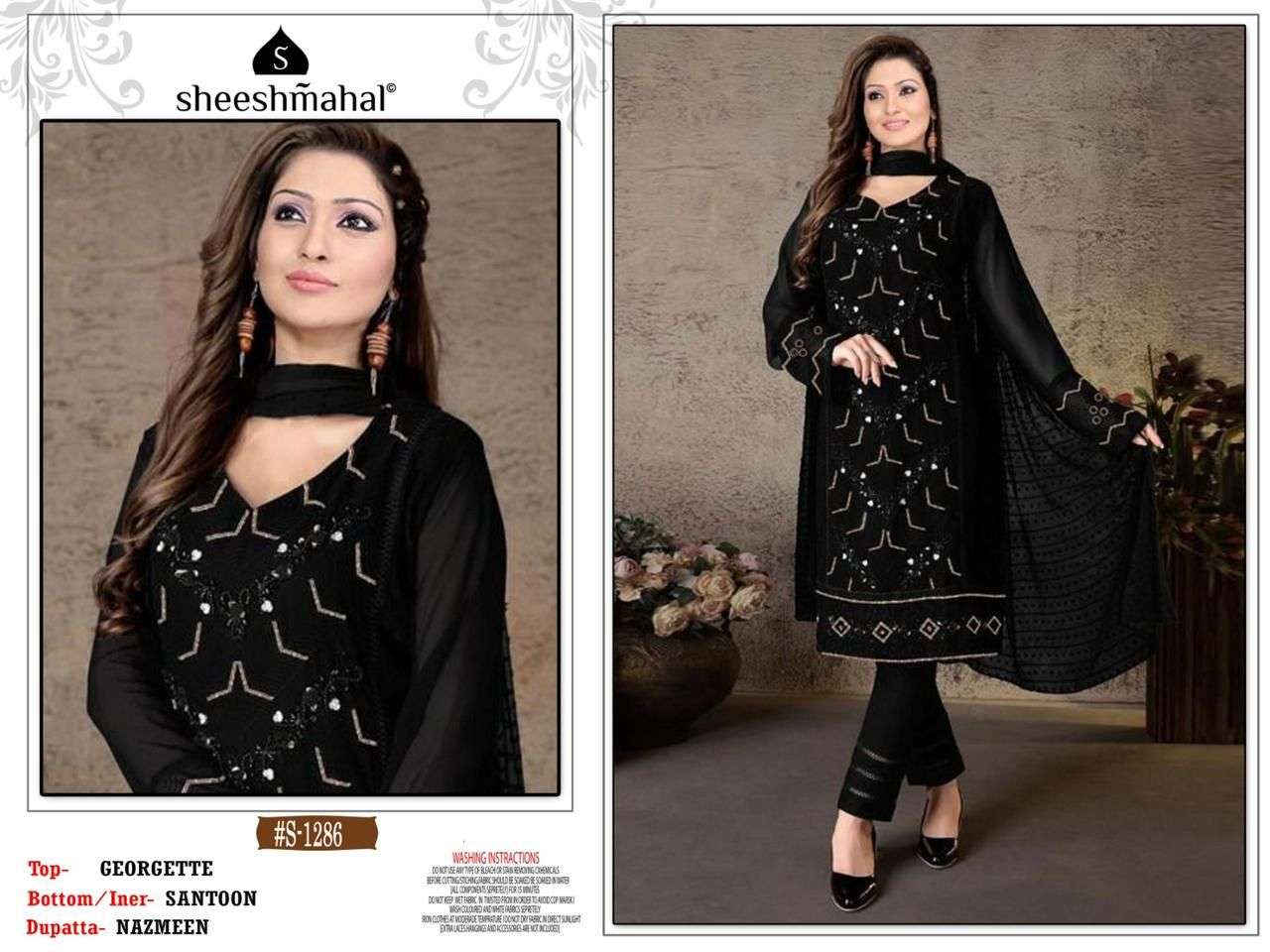 SHEESHMAHAL 1286 COLOURS BY ASLIWHOLESALE HEAVY FAUX GEORGETTE DRESSES