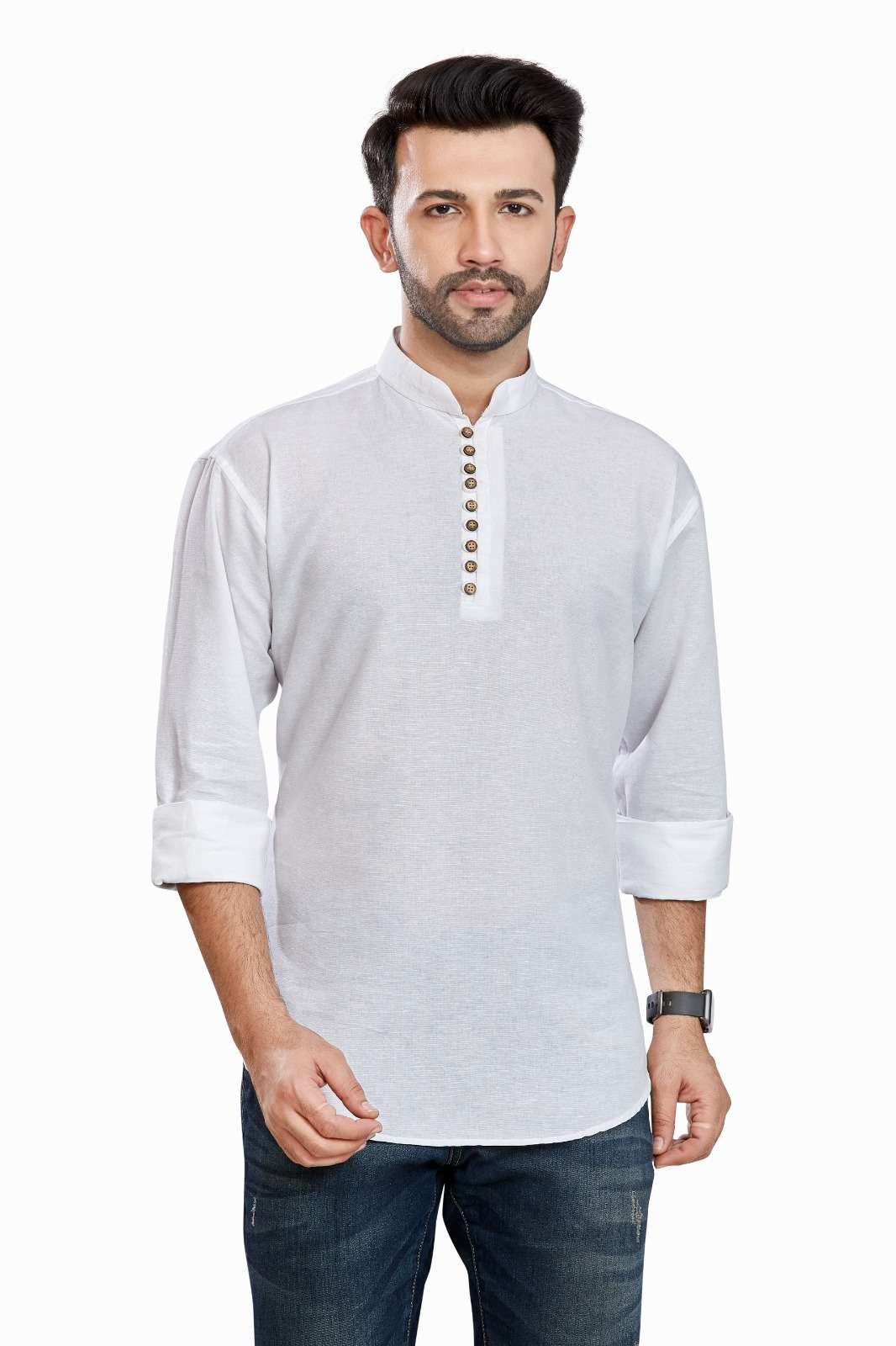 SHORT KURTA VOL-1 BY ASLIWHOLESALE COTTON MENS SHORT KURTAS