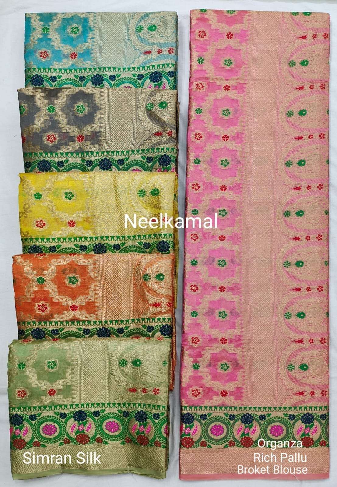 SIMRAN SILK BY NEELKAMAL SAREES INDIAN LATEST DESIGNER SILK SAREES