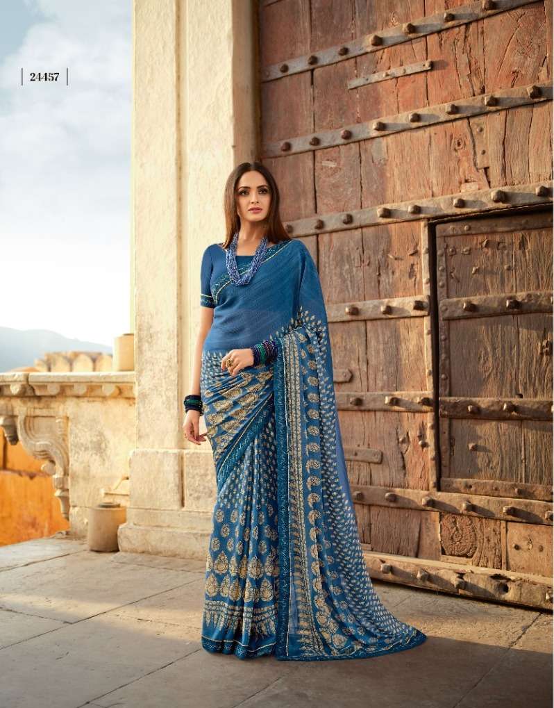 STELLA BY ASLIWHOLESALE 24451 TO 24461 FANCY GEORGETTE SAREES