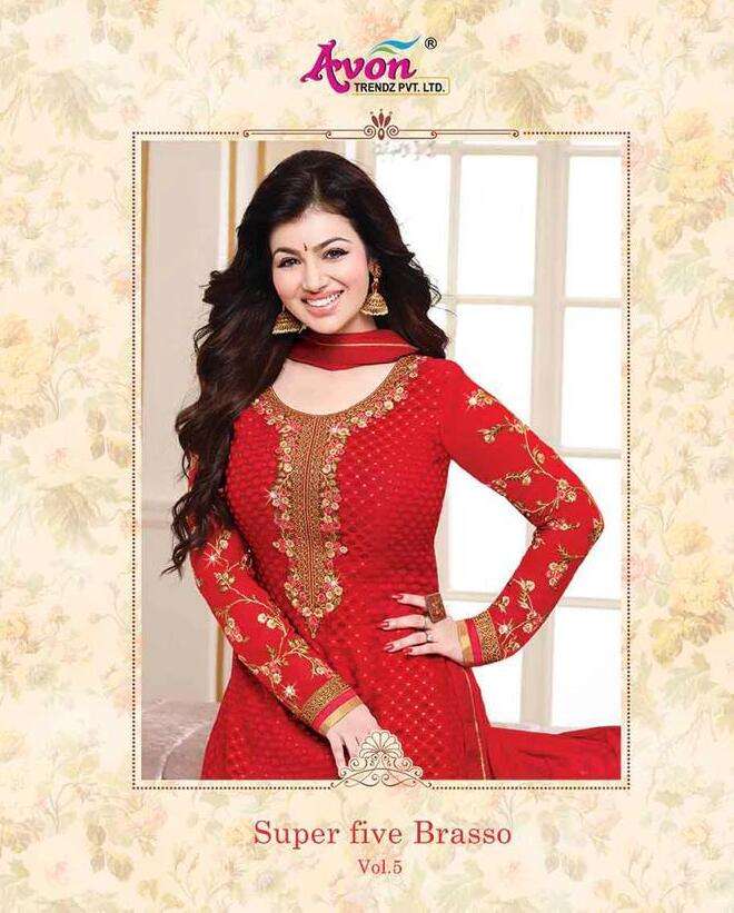 SUPER FIVE BRASSO VOL-5 BY AVON TRENDZ DESIGNER FANCY WORK DRESSES