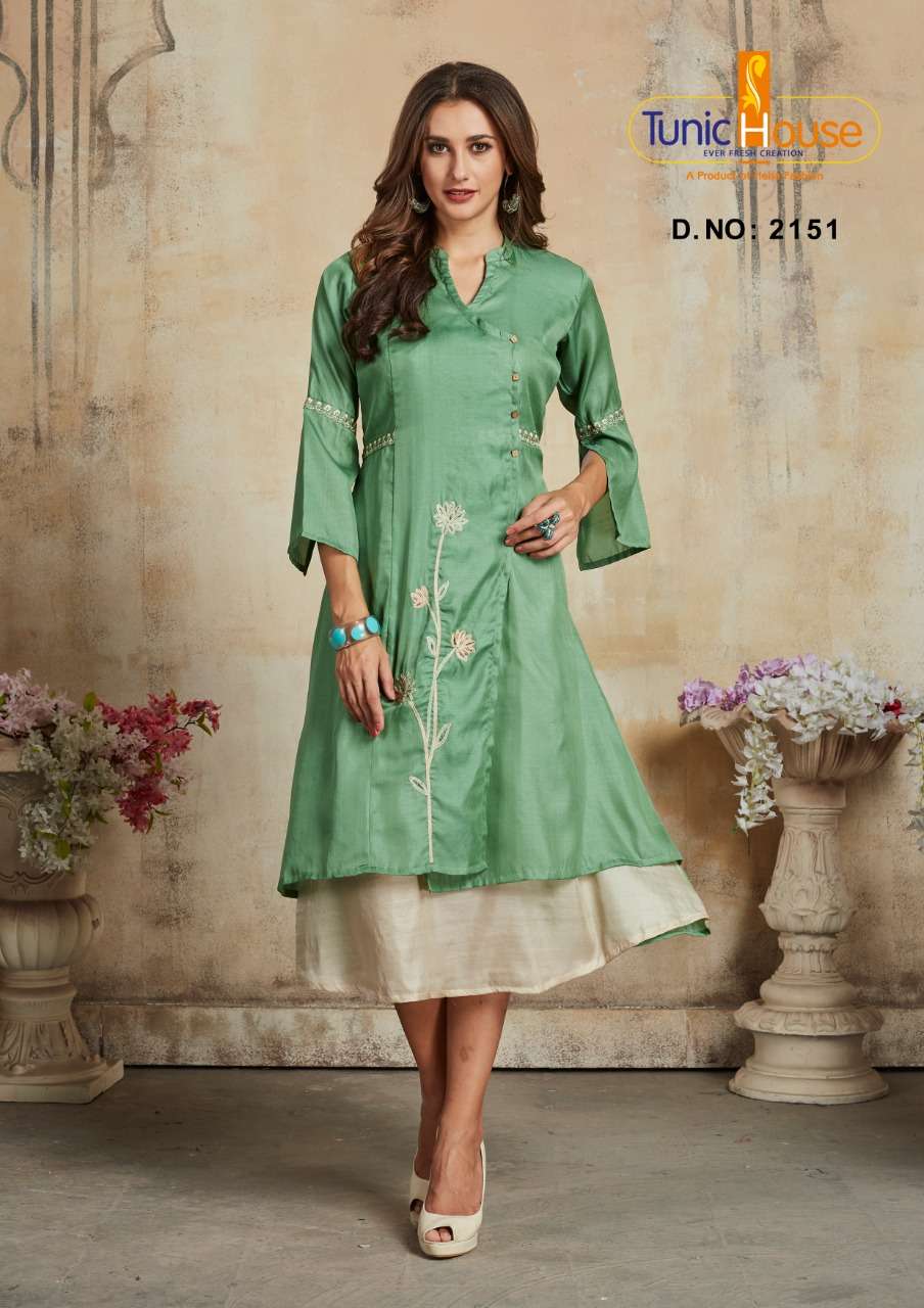 THUNDER BY TUNIC HOUSE SOFT SILK HAND WORK KURTIS