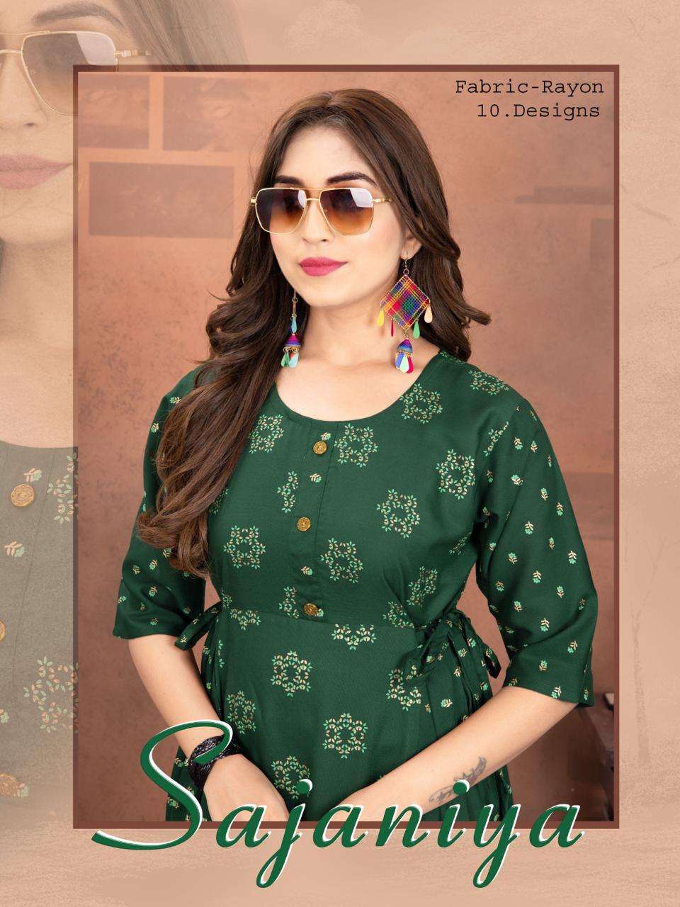 TRENDY SAJANIYA BY ASLIWHOLESALE RAYON EMBROIDERY KURTIS