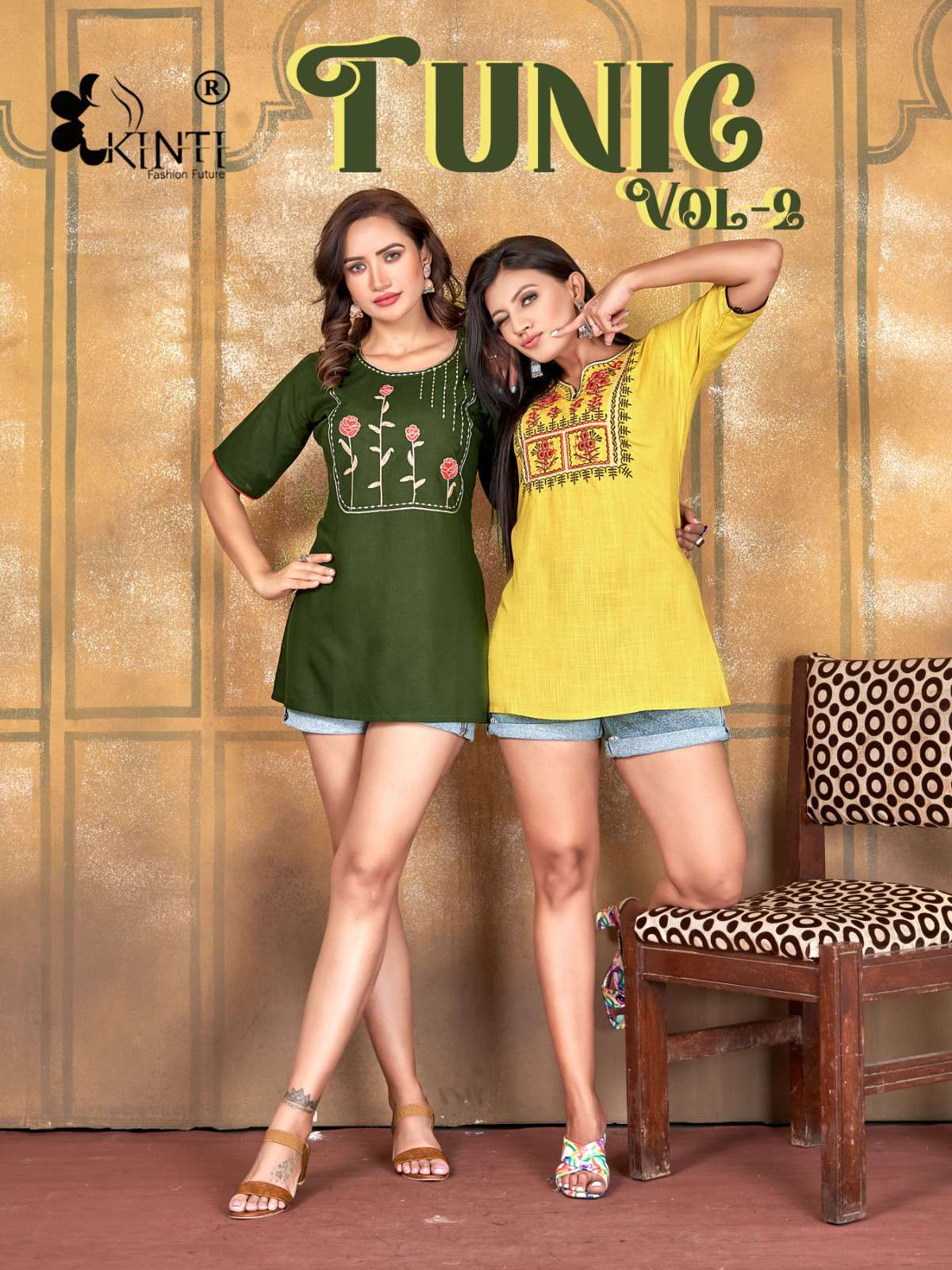 TUNIC VOL-7 BY KINTI 101 TO 108 SERIES FANCY COTTON TOPS