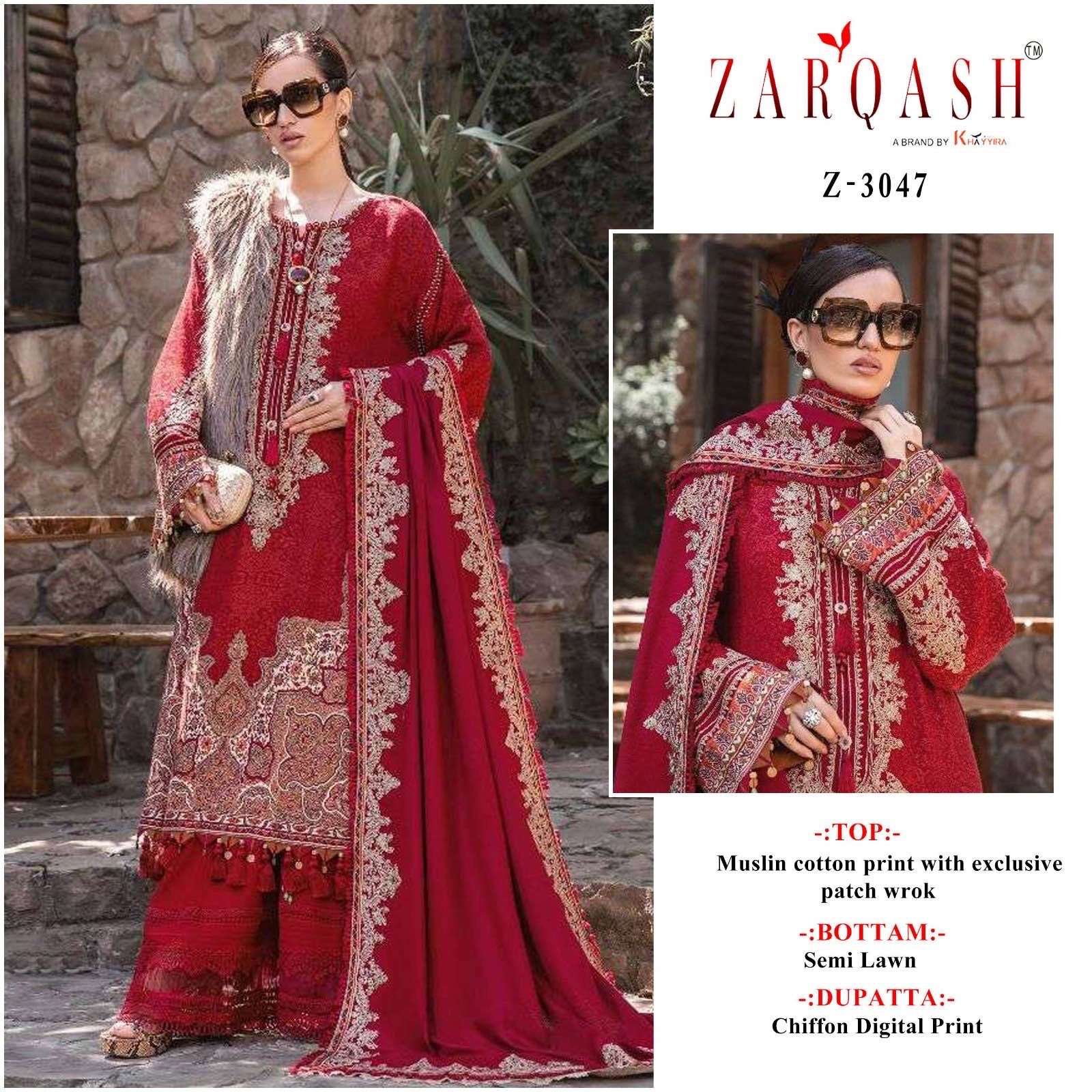 Z-3047 HIT DESIGN BY ZARQASH PRINTED COTTON WORK DRESS