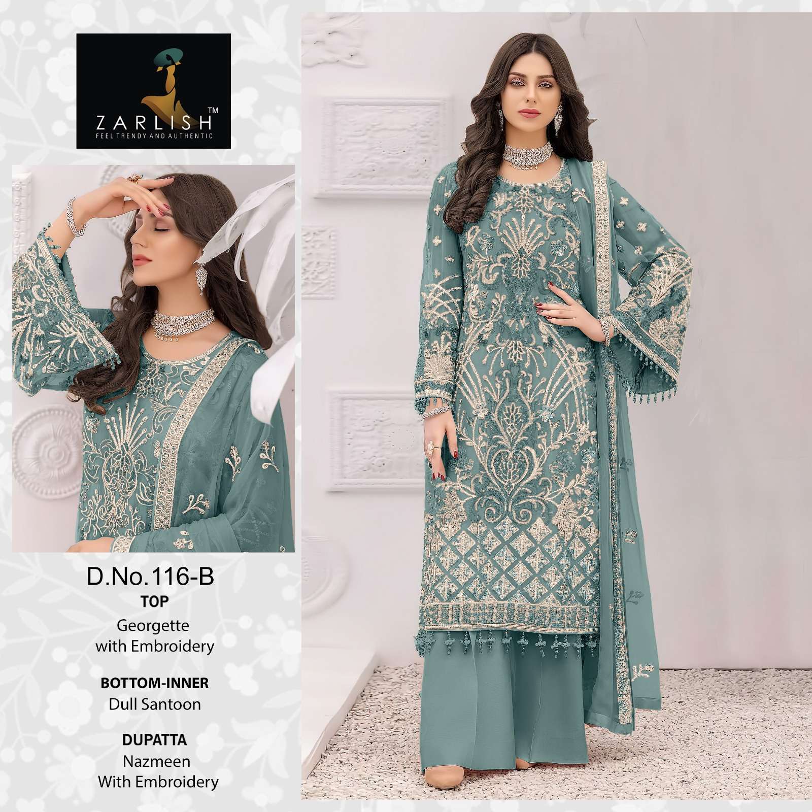 ZARLISH-116 COLOURS BY ASLIWHOLESALE HEAVY GEORGETTE DRESSES