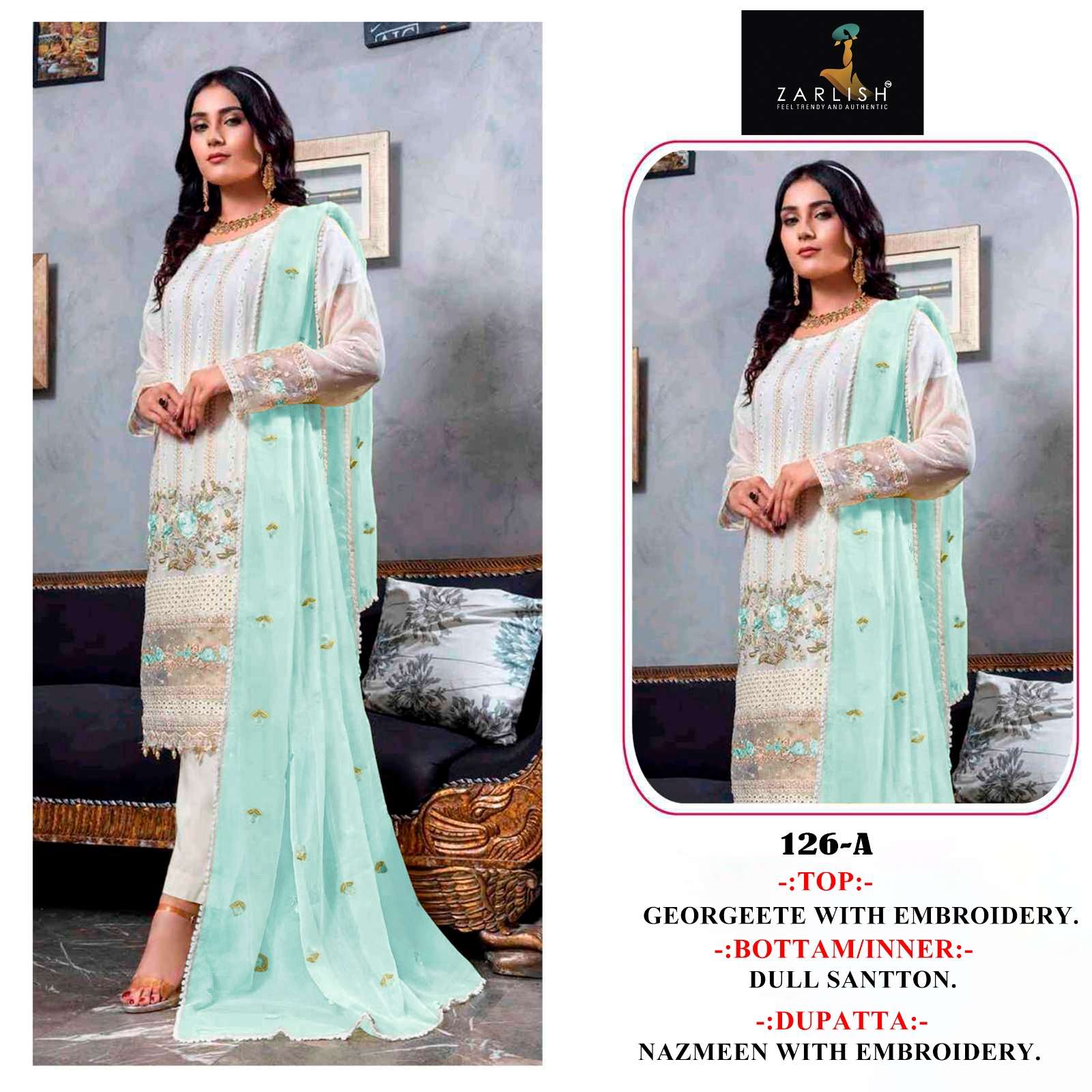 ZARLISH-126 COLOURS BY ASLIWHOLESALE HEAVY GEORGETTE DRESSES