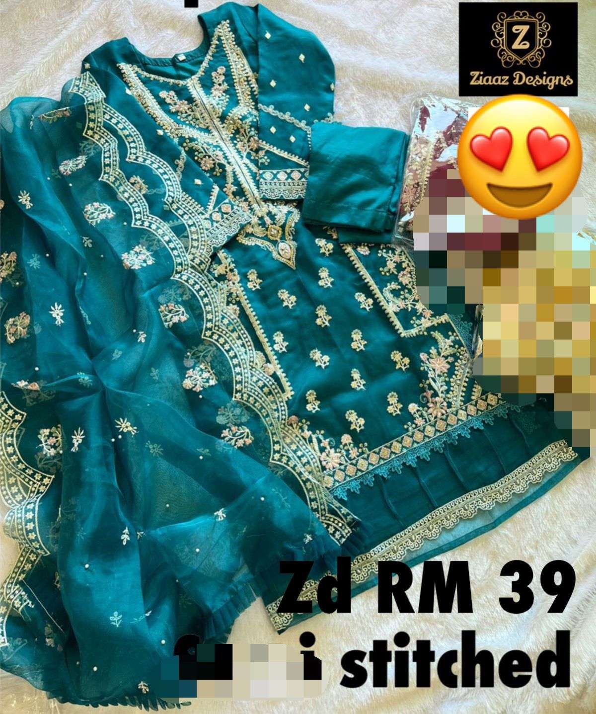 ZIAAZ RM 39TO 44 BY ZIAAZ DESIGNS HEAVY ORGANZA EMBROIDERED DRESSES