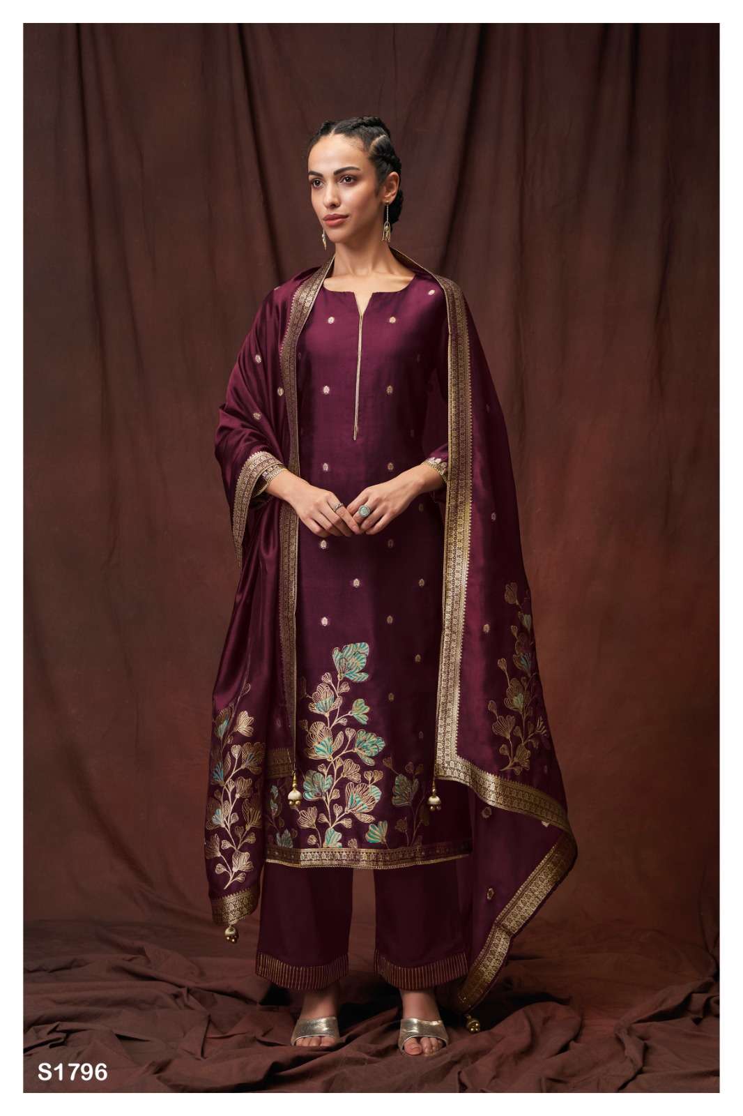 ABHISRI 1796 BY GANGA FASHIONS HEAVY VISCOSE WOVEN SILK WORK DRESSES