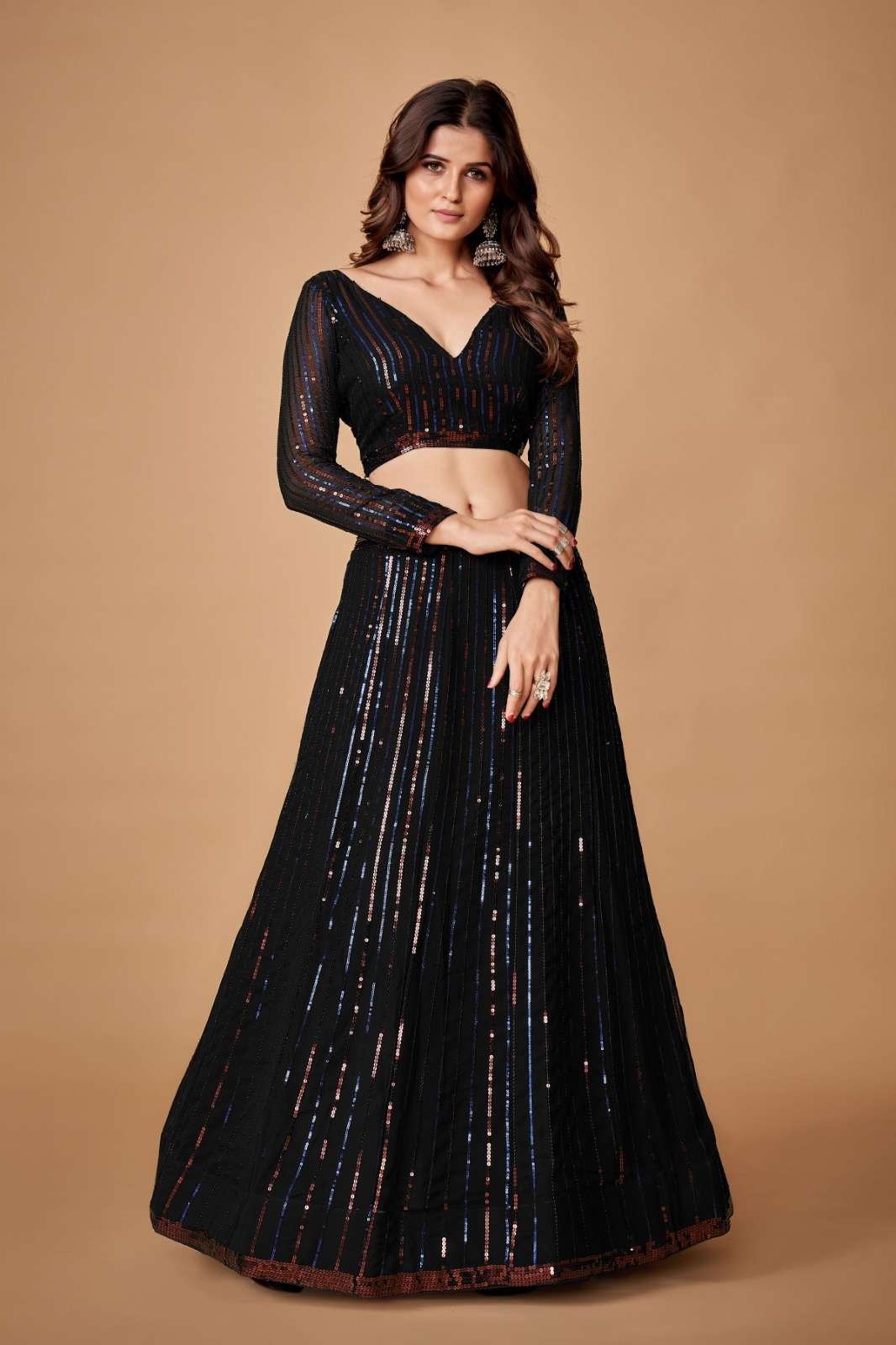 AD 195 HIT DESIGN BY ARYA DESIGNS FANCY GEORGETTE WORK LEHENGA