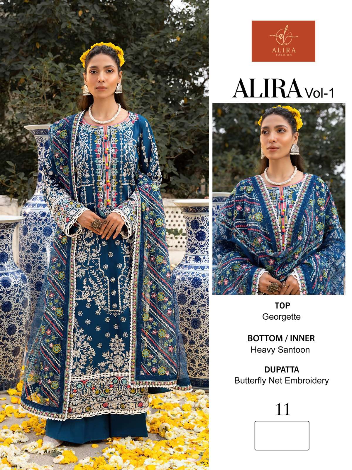 ALIRA VOL-1 BY ALIRA FASHION 11 TO 12 SERIES GEORGETTE PAKISTANI DRESSES