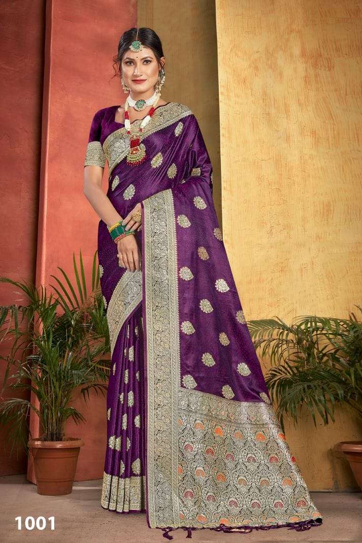 ANJU BY BUNAWAT 1001 TO 1004 SERIES BANARASI SILK WORK SAREES