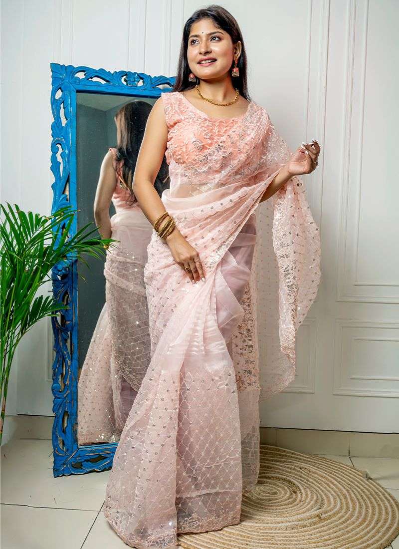 ANOKHI BY ASLIWHOLESALE DESIGNER SOFT ORGANZA EMBROIDERY SAREES