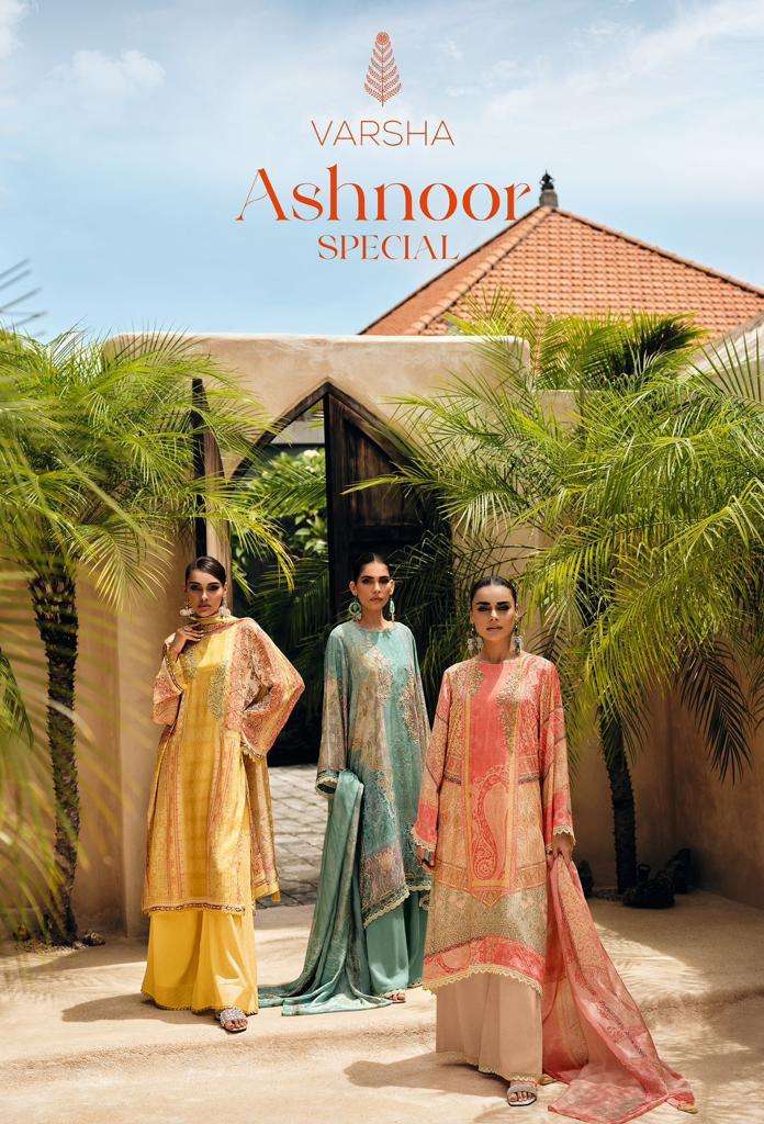 ASHNOOR SPECIAL BY VARSHA 01 TO 04 SERIES VISCOSE MUSLIN HANDWORK DRESSES